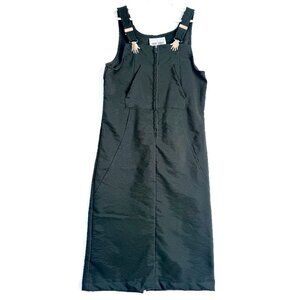 VTG COZY COZY USA Girls Quirky Fun Adjustable Straps Overall Bib Dress 8 Green